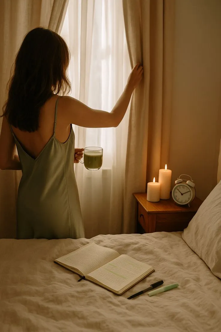 Aesthetic evening corner with soft textiles